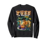 Shrek Puss in Boots 90s Collage Retro Sudadera
