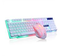 SHRGOMPIT Combo de ratón RGB for Juegos, 104 Teclas, interruptores Azules, teclados USB con Cable, ratón programable for Juegos de Ordenador de Escritorio.