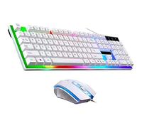 SHRGOMPIT Combo de Teclado y ratón retroiluminado for Juegos, Teclado retroiluminado con Cable USB, Juego de Teclado y ratón LED for Juegos, for Ordenador portátil, Juegos de Ordenador y Trabajo.