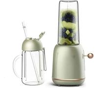 SHRGOMPIT Exprimidor portátil automático for el hogar, licuadora de frutas y verduras, mini taza exprimidora multifuncional, color verde retro