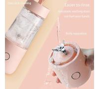 SHRGOMPIT Exprimidor portátil USB con mango de silicona, vaso pequeño, exprimidor eléctrico de frutas, licuadora for hielo picado, ideal for el hogar, la oficina, viajes y deportes al aire libre.(Pink