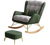 SHRGOMPIT Mecedora tapizada for guardería, con Almohada Lumbar y otomana, cómoda Silla de Lactancia for bebés de Interior, Estilo Mediados de Siglo for mamá.