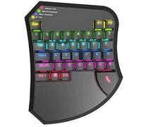 SHRGOMPIT Mini Teclado mecánico portátil for Juegos, pequeño Control con una Sola Mano, con Amplio reposamanos for Jugar Juegos de computadora, Color Negro