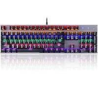 SHRGOMPIT Teclado Compacto for Juegos RGB, con Cable USB, 104 Teclas, retroiluminación LED, for PC, portátil y Ordenador.