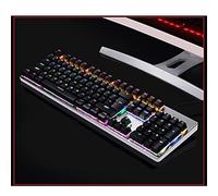 SHRGOMPIT Teclado mecánico for Juegos con Cable, Interfaz USB, retroiluminación de 13 Colores, Ideal for Juegos de PC en casa o en la Oficina.(Black)
