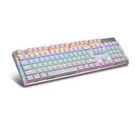 SHRGOMPIT Teclado mecánico for Juegos con Cable, Interfaz USB, retroiluminación de 13 Colores, Ideal for Juegos de PC en casa o en la Oficina.(White)