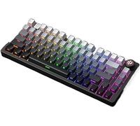 SHRGOMPIT Teclado mecánico for Juegos con Cable, retroiluminación RGB, diseño de Junta de Aluminio, 81 Teclas y Perilla, Compatible con Jugadores de PC.