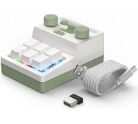 SHRGOMPIT Teclado mecánico for Juegos con perillas Personalizadas, for una Mano, con 2 perillas programables, Plug and Play, for Juegos de Oficina, música, Medios, Control Industrial