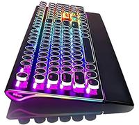 SHRGOMPIT Teclado mecánico for Juegos con retroiluminación RGB, ergonómico, con Cable USB, 108 Teclas Multicolor