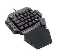 SHRGOMPIT Teclado mecánico for Juegos RGB de una Mano, pequeño, 35 Teclas con reposamanos y retroiluminación LED RGB.