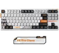 SHRGOMPIT Teclado mecánico inalámbrico V87 Pro RGB dinámico de 3 Modos USB ergonómico Compatible con PC y Juegos con N-Key Rollover diseño Personalizado