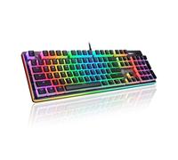 SHRGOMPIT Teclado mecánico RGB for portátil, Interruptor Rojo for Juegos con retroiluminación RGB Real, Teclado con Cable Anti-Efecto Fantasma for Escribir y Jugar en la computadora.