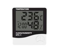 SHRGOMPIT Termómetro digital LCD Foutr for interiores y exteriores, medidor electrónico de temperatura y humedad, higrómetro, estación meteorológica, despertador