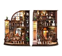 Shrike Kit de libro Nook DIY - Inserto de estantería y rompecabezas de madera 3D para adultos y jóvenes, diorama en miniatura iluminado con LED, kit de manualidades, incluye instrucciones (idioma