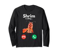 Shrim está Llamando Mal Escrito Divertido camarón Llamando Manga Larga