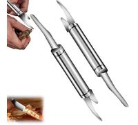 Shrimp Deveiner Tool and Peeler, 5-in-1 Stainless Steel Prawn Cleaner Cutter, Multifunctional Seafood Preparation Tool for Kitchen (2 pcs)