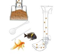 Shrimp Feeding Dish Set, Aquarium Shrimp Feeder Tray with Suction Cup, 6.59 Inches Transparent Fish Feeders Tube Kit for Aquatic Pets, Rystal Shrimps Feeding Trays Aquariums