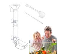 Shrimp Feeding Tube, Aquarium Feeder Kit, Clear Acrylic Tubes with Feed Tray, Free Precise, Easy Installation, Fish Tank Feeder for Shrimps, Snails, and Fishes Transparent Material Use