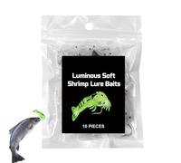 Shrimp Fishing Lure | 10 Pieces Fishing Rods Reels Baitcasting Line Hooks Shrimps Bait Rigs Bass | Shrimp Bait Saltwater | Bass Catching Hooks For Boyfriend Men Husband Dad Pond Lake River