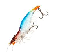 Shrimp Lure- Fishing Lures For Bass | Shrimp Luress Fishingg Saltwater, Realistic 3.54 IN,Glow In The Dark Soft Jig Reflective Artificial For Water Fresh Pier Salmon Catfish Beach Shore