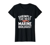 Shrimply El Mejor biólogo Marino Biología del océano Camiseta gráfica económica, Mujer, Negro, XS