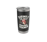 Shrimply El mejor entrenador personal Entrenador de fitness divertido Vaso térmico de acero inoxidable de doble pared
