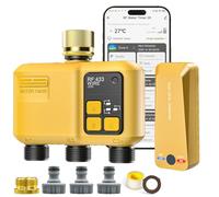 Shrivee Ordenador de riego Inteligente WiFi con 3 Salidas de Zonas y 5 programas de riego con retardo de Lluvia/riego automático, Ideal para Invernadero y jardín