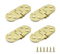 SHRJ 4 bisagras de latón para bandeja de mayordomo de borde redondo, plegable de 180 grados, bisagra de mesa elipse plegable para muebles plegables, máquina de coser con tornillos