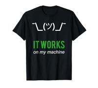Shrug It Works On My Machine, Divertido diseño de Excusa de Programador Camiseta