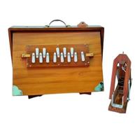 Shruti Box, 16x12x3" Pure Teak wood with (Copper Tongue) and FOOT PEDAL, gig Bag, Natural Color, Musical Instrument Tuned 440Hz (432Hz on Requested)