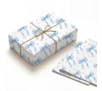 SHSEEN Something Blue Bow - Papel de regalo, 19.6 x 27.5 pulgadas, 2 hojas