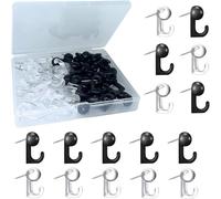 SHSHbuy Chinchetas Gancho 50 Piezas para Pared, Corcho, Transparentes, Techo Coche, Mapa, Fotos, Oficina, Hogar y Colegio