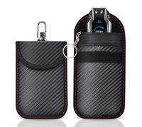 SHSMPXOY 2 PCS Bolsa Faraday para Llaves de Coche, Funda Faraday, Bloqueo de Blindaje Señal de Seguridad Anti RFID/WiFi/gsm/LTE/NFC Protección Antirrobo,Bolsa de Blindaje de Señal, Fibra Carbono（2S）
