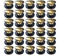 SHSMPXOY 30 Juegos Remaches Tornillo Encuadernacion, M5*4Tornillos de Chicago,Remaches de Tornillo Para Cuero Reparación para Bolsos, Libros, Collares, Mochilas, Correas de Perro, Correas (Oro)