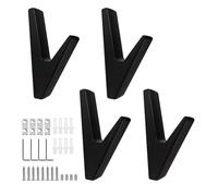 SHSMPXOY 4 Juegos Ganchos de Pared Negros, Perchero Negro, Colgador, Perchas, Adecuado para Dormitorios, Cocinas, Baños