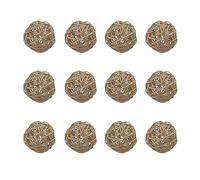 SHTGOI 12 bolas de ratán de 3 cm de mimbre de ratán, bolas decorativas, bolas de ratán, bolas naturales, adornos para cesta de mesa, techo, pared, creatividad infantil, juguetes para mascotas, de