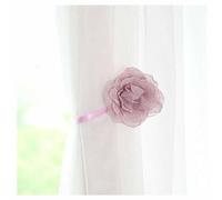 SHTGOI 2 unidades de alzapaños magnéticos para cortinas con flores, sin agujeros, cinta para cortina, diseño de flores de burbujas, con cuerda flexible para salón, baño, decoración, 30 cm, color rosa