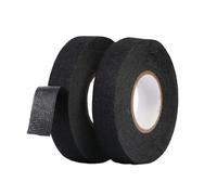 SHTGOI Cinta autoadhesiva de 19 mm x 15 m, 2 rollos, color negro, cinta de protección contra el calor para escape, cinta de fieltro multiusos para arnés de cables, cinta de fieltro para el interior