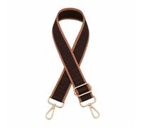SHTGOI Correas de bolsillo para cambiar, color sólido, correa de hombro con patrón de laberinto y borde marrón, 3,8 cm de ancho, correa de hombro con mosquetón de oro claro, correa de bolsillo para