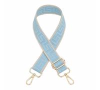 SHTGOI Correas de hombro intercambiables de color sólido con patrón de laberinto y borde beige, correa de hombro de 3,8 cm de ancho con mosquetón dorado claro para bolsa cruzada, azul claro