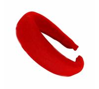 SHTGOI Diadema de tela de terciopelo con esponja gruesa, estilo retro, acolchada, suave, antideslizante, color caramelo, anchas, para exteriores, elegante, para mujeres y mujeres, color rojo