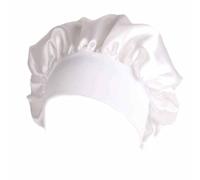 SHTGOI Gorro de seda para dormir de satén con banda ancha de goma, gorro de seda para dormir, ajustable, elástico, suave, transpirable, para mujer, niña, protección para el cabello, Blanco, M