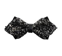 SHTGOI Pajarita de lentejuelas para hombre, corbata brillante brillante, lazo preatado y de longitud ajustable, lazo para boda, novio, fiesta, fiesta, Halloween, regalo, banquete, negro1, 12*5.8cm