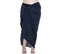 SHU-SHI - Pareo de playa para mujer - Diseños lisos con pasador de coco - Tallas grandes - Azul marino