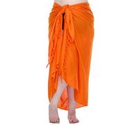 SHU-SHI - Pareo de playa para mujer - Diseños lisos con pasador de coco - Tallas grandes - Naranja
