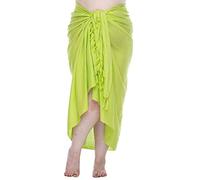 SHU-SHI - Pareo de playa para mujer - Diseños lisos con pasador de coco - Tallas grandes - Verde lima