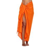 SHU-SHI - Pareo para Mujer - Diseño en Colores Lisos - Talla única - Naranja