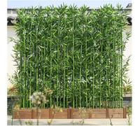 ShuaaM Mampara de Hojas de bambú sintéticas con Base de Madera: vegetación Realista for decoración de Interiores y Exteriores.(100cm Base-18 Pole 1.8mH)
