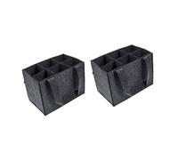 Shuade 2 bolsas de vino para 6 botellas, tela de fieltro gruesa con separadores internos para un transporte seguro, portadores de vino de fieltro champán con asa, gris, One Size, Mass Beauty
