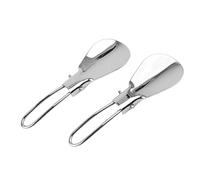 Shuade 2 calzadores plegables de acero inoxidable de 11,50 cm, herramienta de elevación de zapatos de metal para viajes